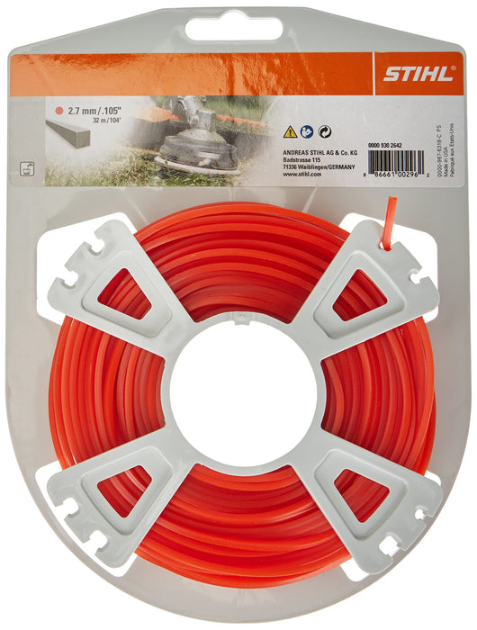 Stihl 0000-930-2642 Line, square 2.7 mm x 32 m, red
