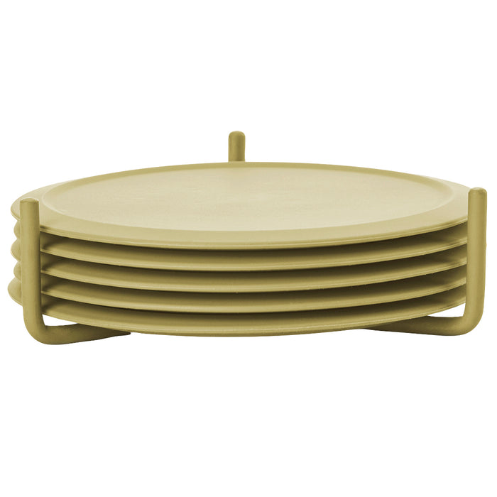 Zone Denmark Singles Leek Green glass coasters 32231