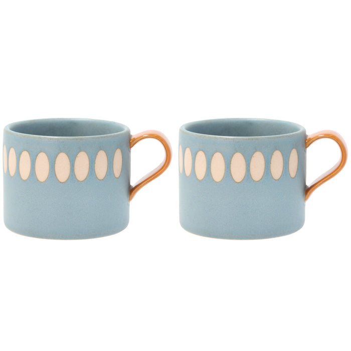Villa Collection Styles mug with ear 2 pcs. 200 ml Blue/Amber 32280