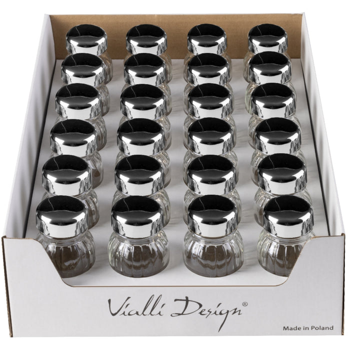 Vialli Design Display with spice jars Vilagio 24 pcs silver 1296