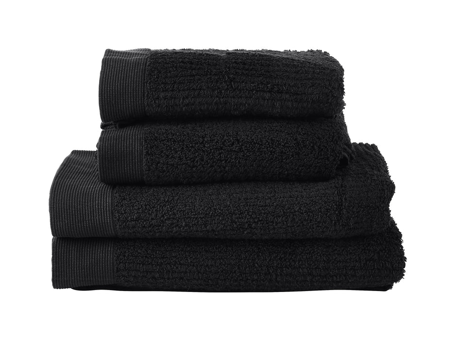 Zone Denmark Bathroom towel set 4 pieces Classic Black 330846