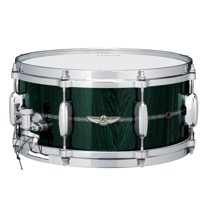 TAMA STAR Bubinga Snare Drum 14" x 6,5" - Dark Green Cordia/Chrome HW - Outside Inlay