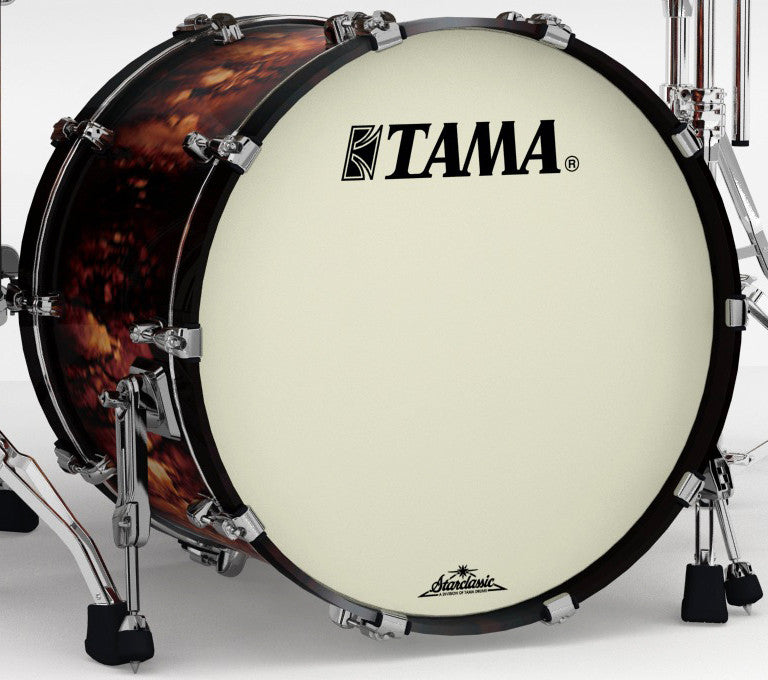 TAMA Starclassic Maple Lacquer Bass Drum 24" x 16" - Satin Brown Burst/Black Nickel HW/without Mount