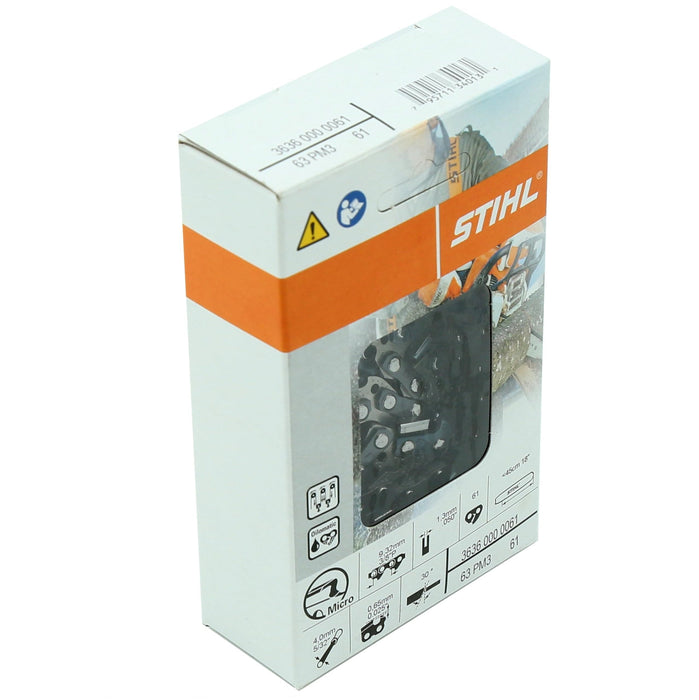 Stihl 3636-000-0061  Picco Micro 3 Saw Chain, 3/8"P .050" 61 Drivelink Chain Reel