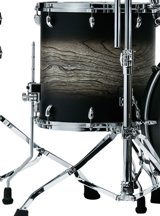 TAMA STAR Walnut Floor Tom 14" x 14" - Satin Black Japanese Sen Burst/Chrome HW