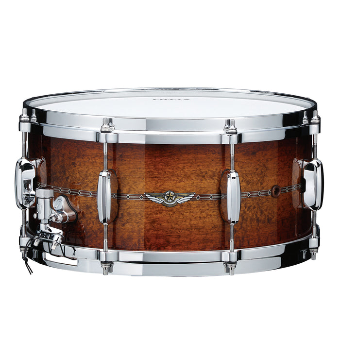 TAMA STAR Bubinga Snare Drum 13" x 6" - Sunset Australian Acaia Burst/Chrome HW - Outside Inlay