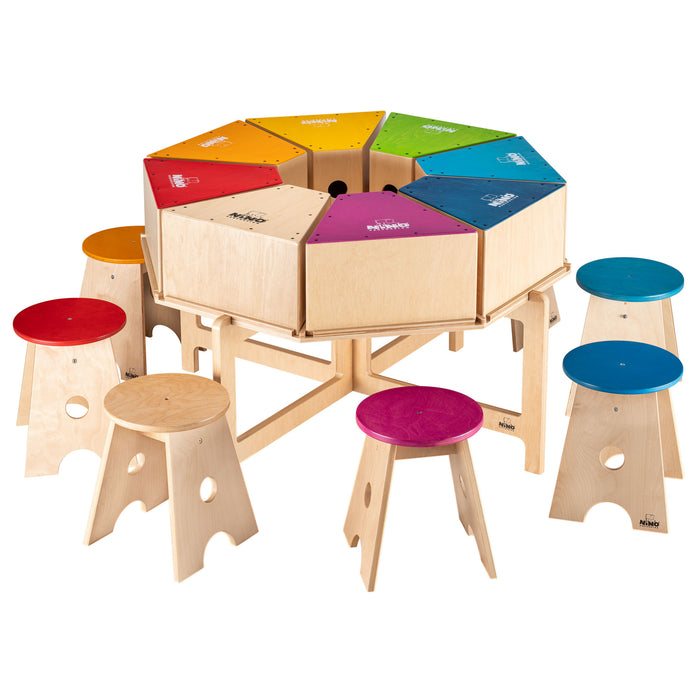 NINO Percussion Deluxe Classroom Cajon Group Rhythm Set