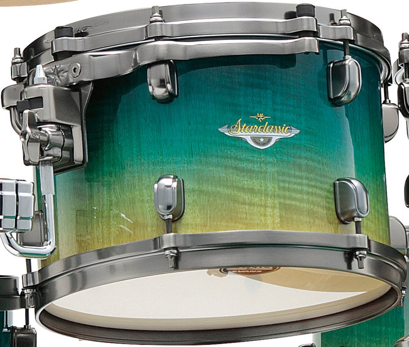 TAMA Starclassic Maple Exotic Rack Tom 10" x 7" - Marine Shoreline Movingui Fade/Smoked Black Nickel HW