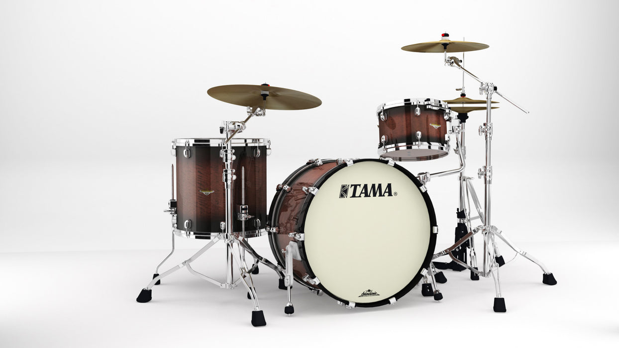 TAMA Starclassic Maple Exotic Shell Kit 3 pcs - Tobacco Sunburst Movingui/Chrome HW