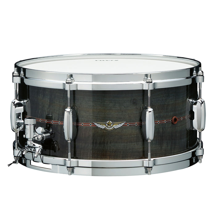 TAMA STAR Bubinga Snare Drum 14" x 5,5" - Pewter Blue Australian Acacia/Chrome HW - Inside & Outside Inlay