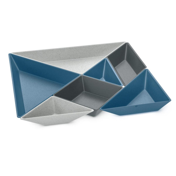 Koziol Tangram ready org bl/gr snack tray 3480302