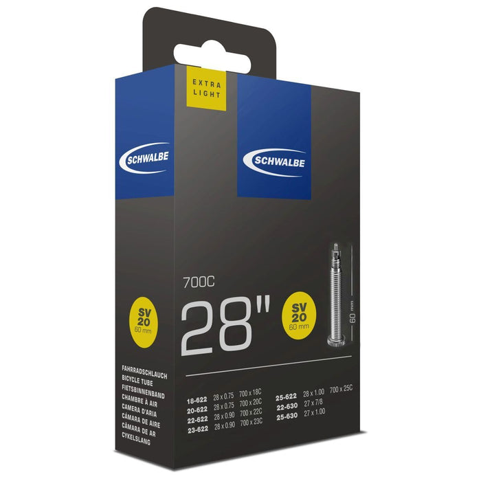 Schwalbe Extra Light Bicycle Tire Tube (60mm Presta, 700x18/23c)