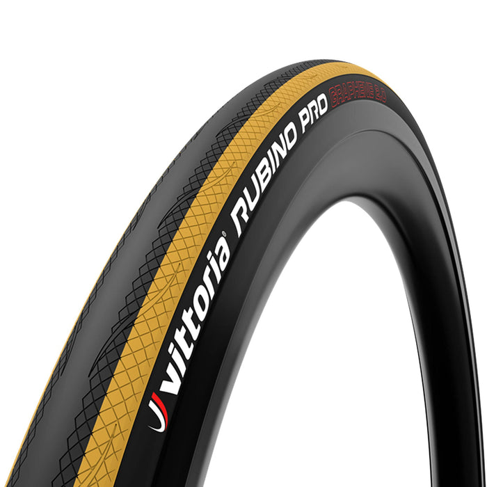 Vittoria Rubino Pro IV Graphene 2.0 - Performance Road Bike Tire - Foldable Bicycle Tires (700x25c, Yellow Stripes)
