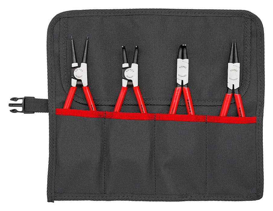 Knipex 00 19 56 Circlip Pliers Sets angled (4 Piece) in tool roll