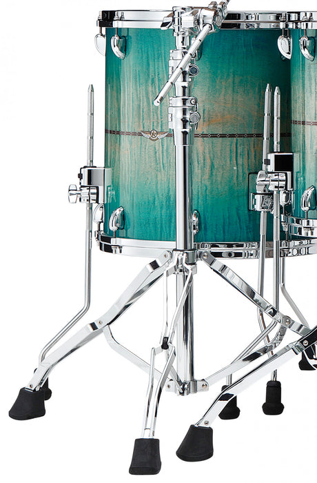 TAMA STAR Maple Floor Tom 15" x 15" - Emerald Sea Curly Maple Burst/Chrome HW with Inlay (outside)