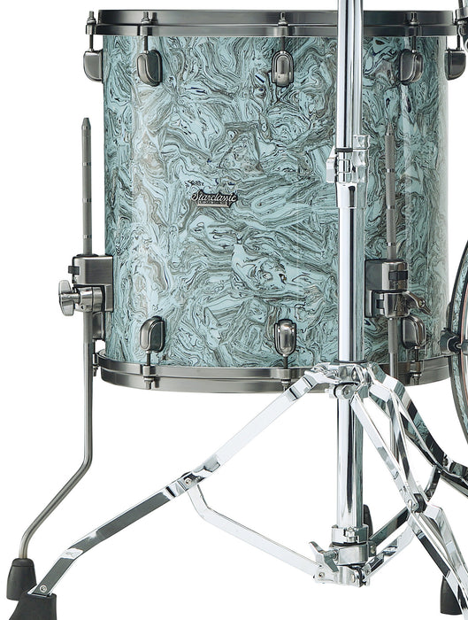 TAMA Starclassic Maple Duracover Wrap Floor Tom 14" x 14" - Sky Blue Swirl/Smoked Black Nickel HW
