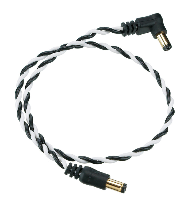 IBANEZ Twisted DC Cable Black & White, Length: 16" Straight & Angled Plug