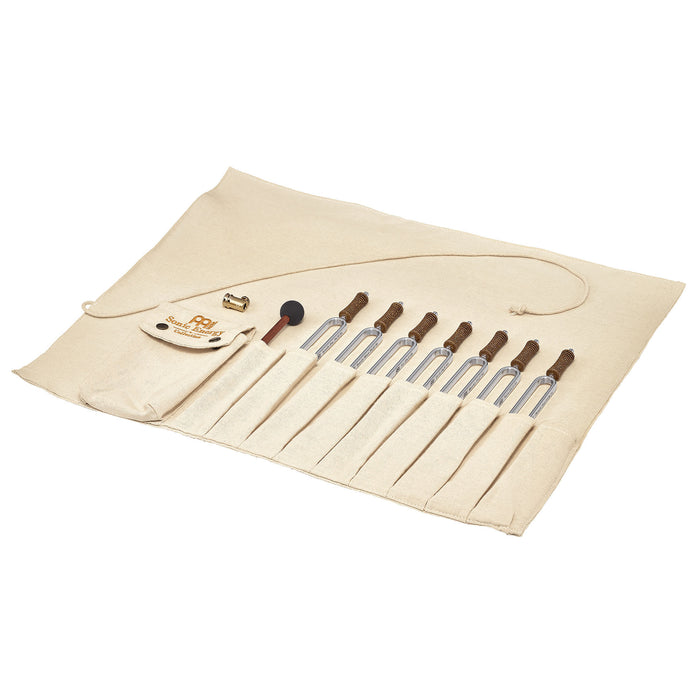 MEINL Sonic Energy Tuning Fork Chakra Set, incl. Rollup Bag & Tuning Fork Vibration Foot