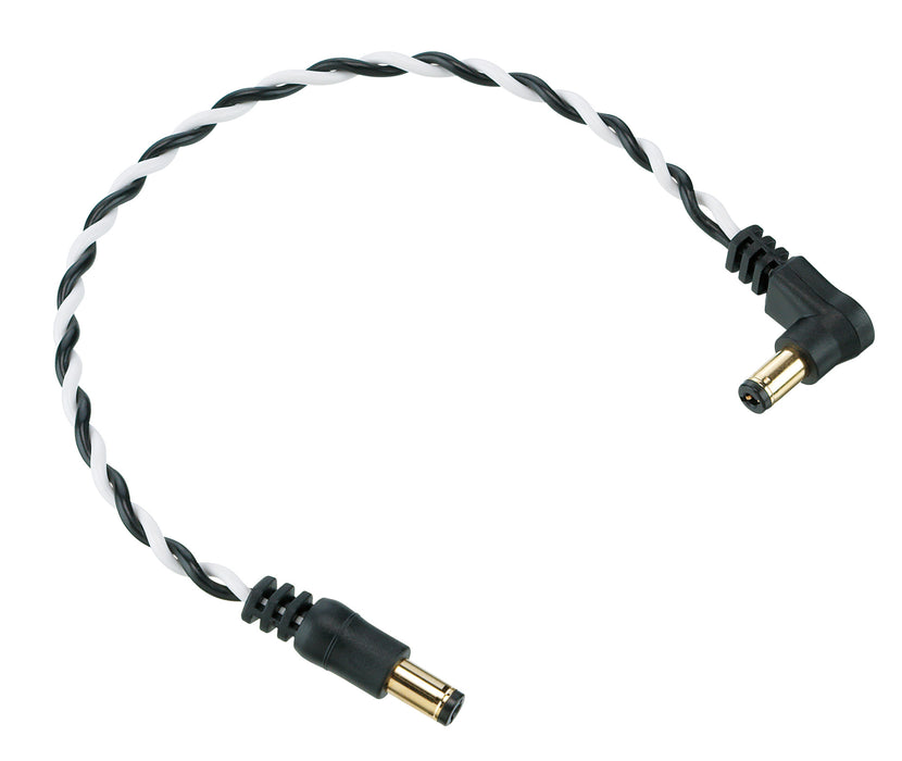 IBANEZ Twisted DC Cable Black & White, Length: 8" Straight & Angled Plug