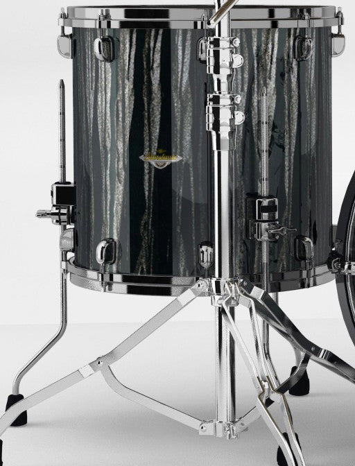 TAMA Starclassic Maple Lacquer Floor Tom 14" x 14" - Black Clouds & Silver Linings/Black Nickel HW