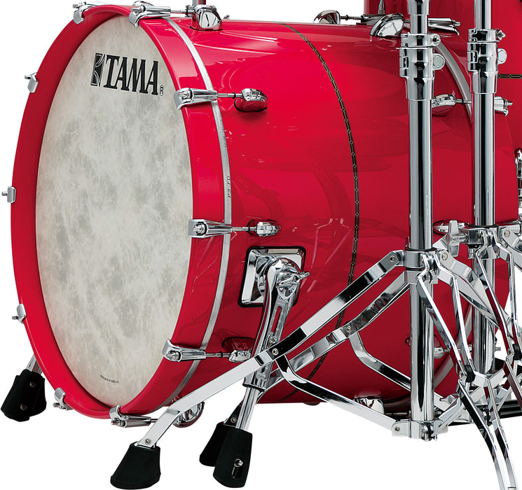 TAMA STAR Maple Bass Drum 24" x 14" - Solid Candy Red/Chrome HW/Drum Hoop Matched with Inlay (outside)