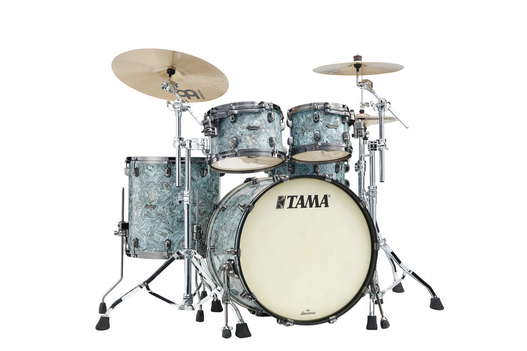 TAMA Starclassic Maple Duracover Wrap Shell Kit 4 pcs - Sky Blue Swirl/Black Nickel HW