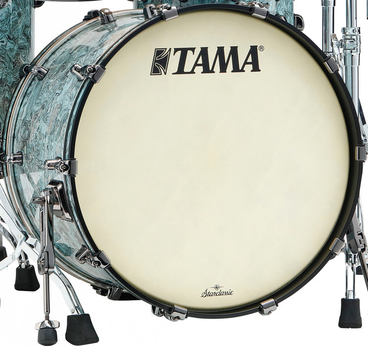 TAMA Starclassic Maple Duracover Wrap Bass Drum 24" x 14" - Sky Blue Swirl/Black Nickel HW/without Mount