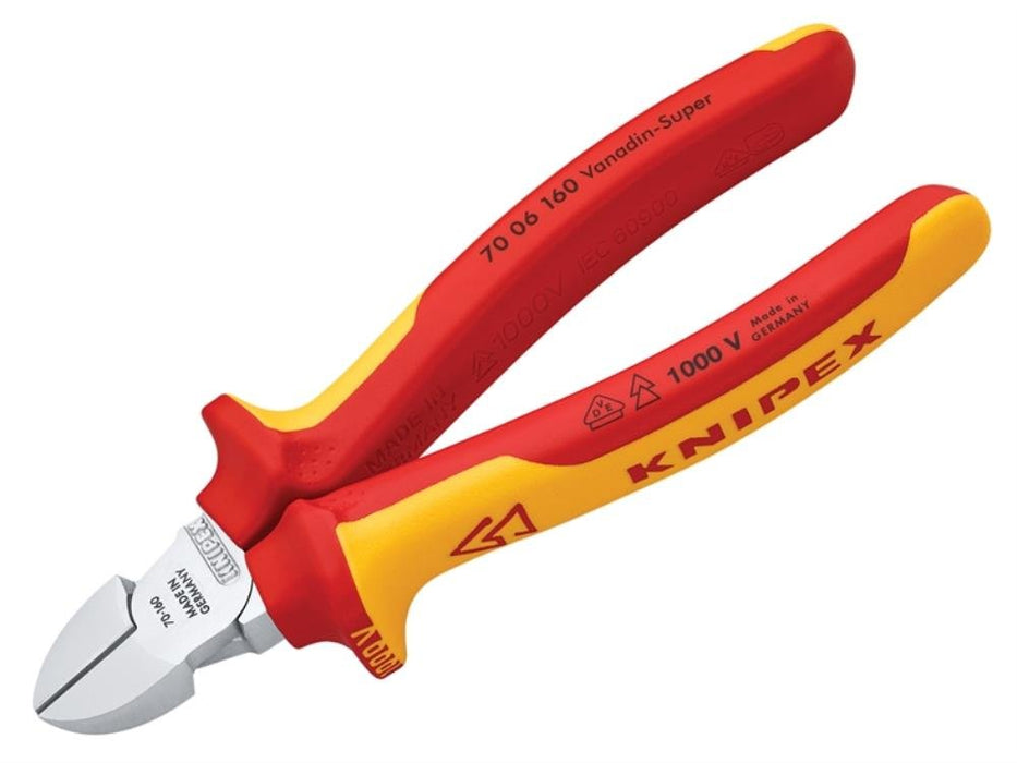 Knipex  70 06 140 SB Diagonal Cutter 5, 51" Chrome Plated/VDE-Tested