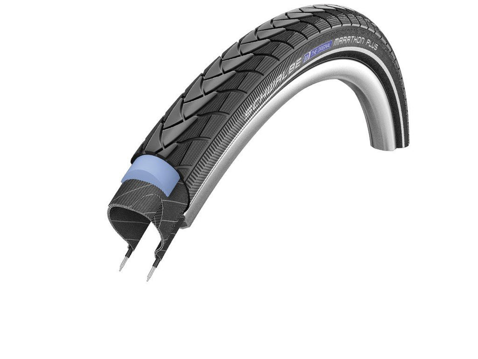 SCHWALBE, Marathon Plus, Tire, 700x35C, Wire, Clincher, Endurance, SmartGuard, Reflex, 67TPI, Black