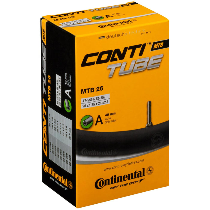 Continental 26" Bicycle Tube, 1.75"/2.5" 40mm Schrader Valve