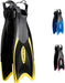 Cressi Palau Adjustable Open Heel Fins, Black/Yellow, S/M