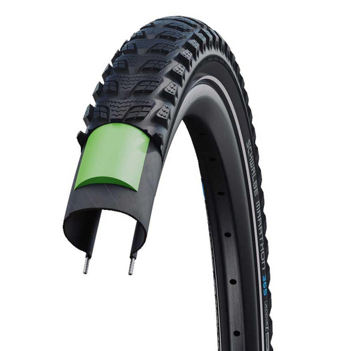 Schwalbe Marathon GT 365 Wire Four Season Clincher Dual Guard 67TPI 30-70PSI Tire, Black, 26" x 2/3