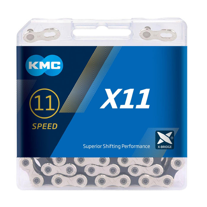 KMC X11 11 Speed Chain (Packaging May Vary), Silver/Black, 118 Link