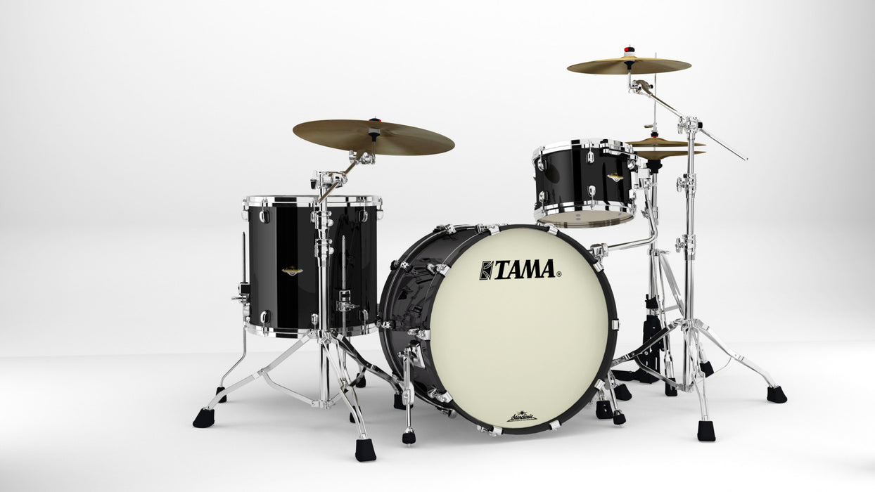 TAMA Starclassic Maple Lacquer Shell Kit 3 pcs - Piano Black/Chrome HW