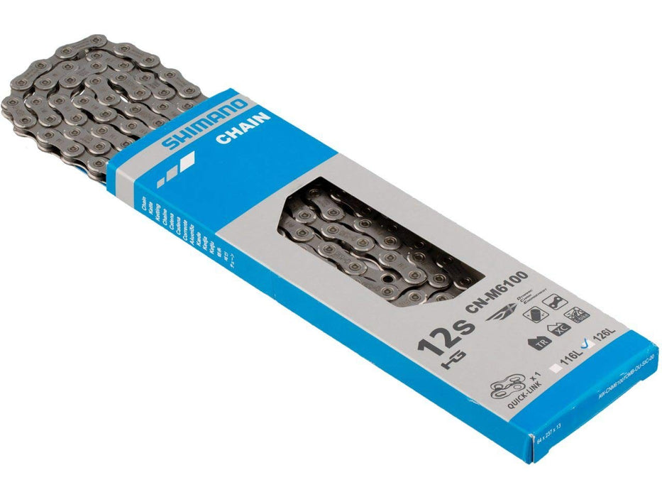 SHIMANO Deore CN-M6100 Deore Chain with Quick Link, 12-Speed, 126L Silver,ICNM6100126Q