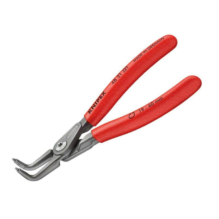 Knipex 48 21 J21 SB Precision Circlip Pliers for internal circlips in bore holes grey atramentized