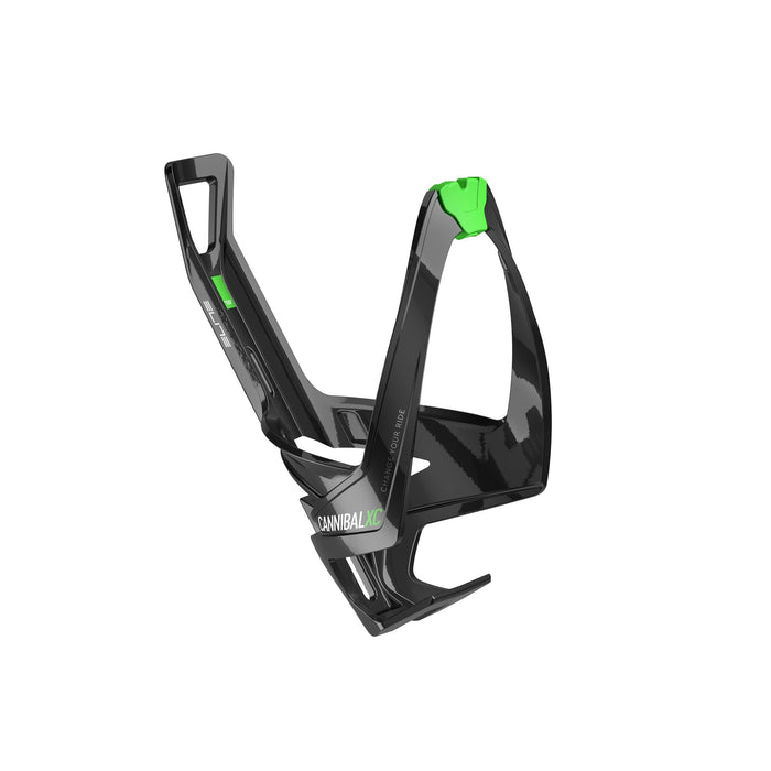 Elite Cannibal Xc Glossy Bottle Cage, Black/Green Graphic