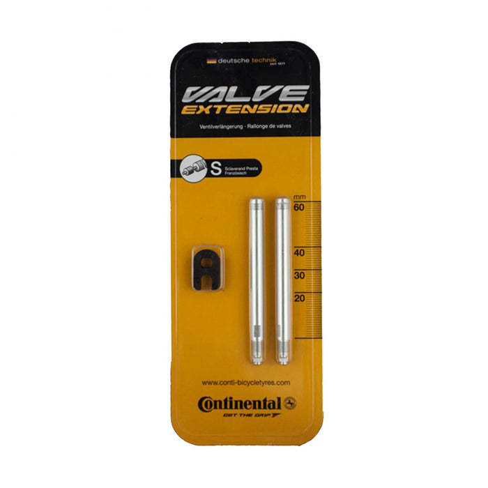 Continental Conti Valve Extender (Pack of 2), Silver, 60mm