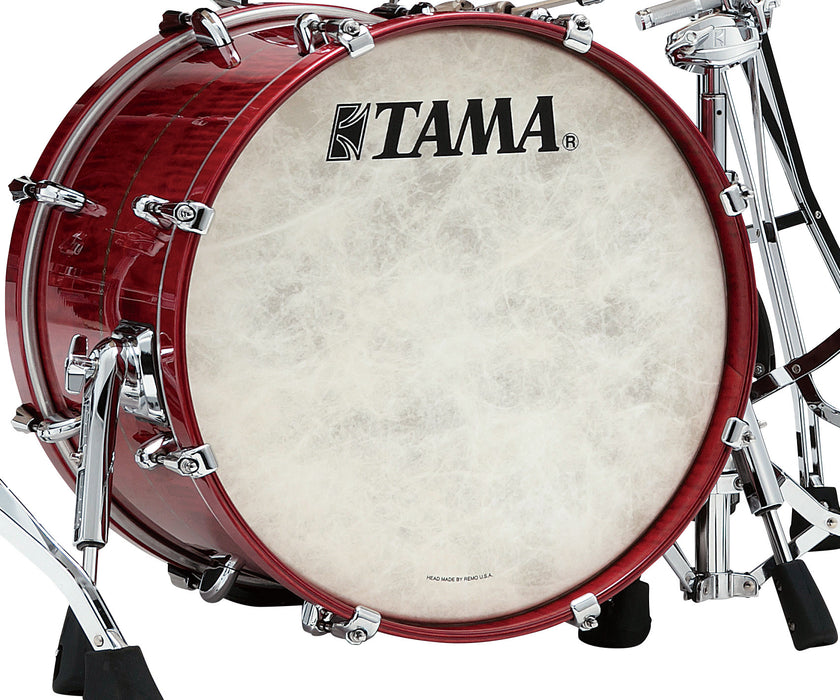 TAMA STAR Maple Bass Drum 20" x 14" - Raspberry Curly Maple/Chrome HW/Drum Hoop Matched with Inlay (outside)