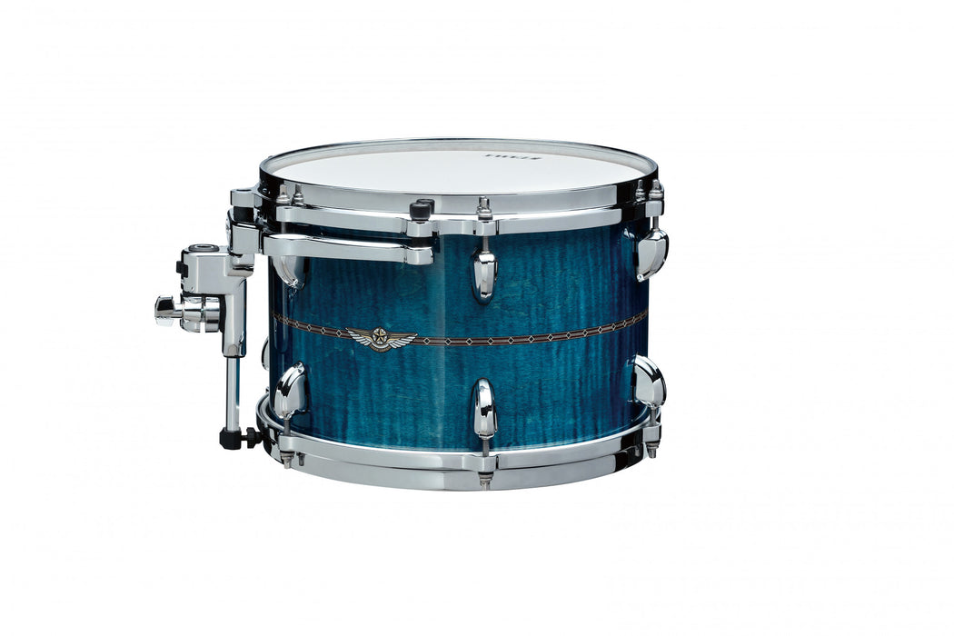 TAMA STAR Maple Rack Tom 12" x 8" - Ocean Blue Curly Maple/Chrome HW/with Inlay (outside)