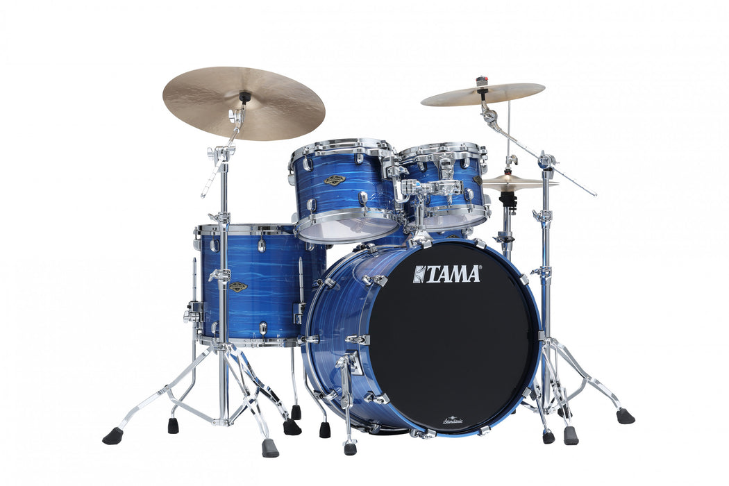 TAMA Starclassic Walnut/Birch Lacquer Shell Kit 4 pcs - Lacquer Ocean Blue Ripple/Chrome HW
