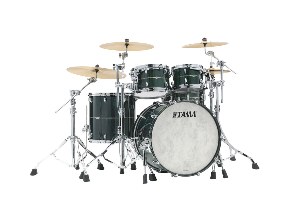 TAMA STAR Bubinga Shell Kit 4 pcs - Dark Green Cordia/Chrome HW