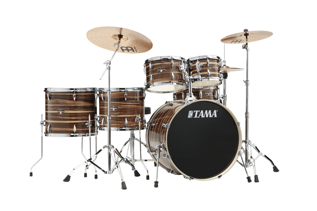 TAMA Imperialstar Drum Set 6 pcs - Coffee Teak Wrap/Chrome HW + MEINL Cymbals HCS Cymbal Kit/Stage Master Double-Braced Hardware Kit