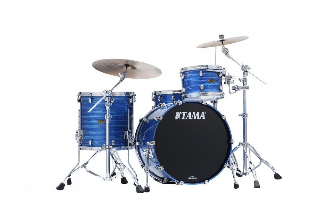 TAMA Starclassic Walnut/Birch Lacquer Shell Kit 3 pcs - Lacquer Ocean Blue Ripple/Chrome HW