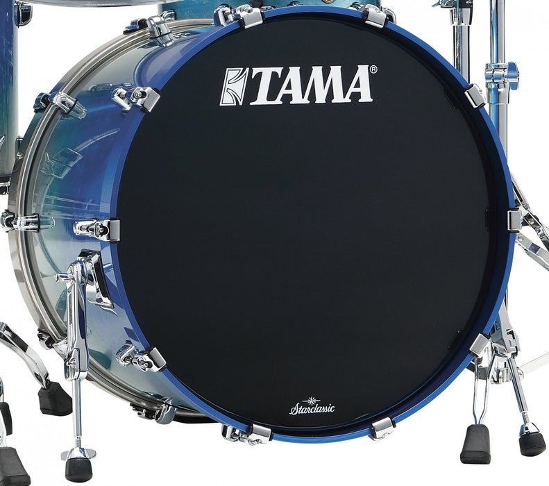 TAMA Starclassic Walnut/Birch Lacquer Bass Drum 20" x 14" - Molten Blue Ice Fade/Chrome HW/with Mount