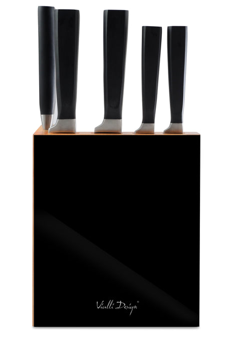 Vialli Design SET of 5-pcs knifes in block black FINO 25240