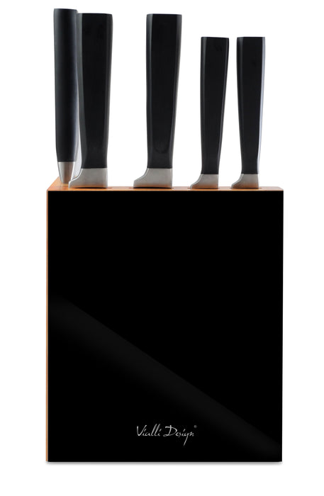 Vialli Design SET of 5-pcs knifes in block black FINO 25240