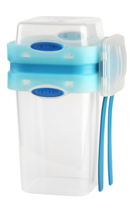 Vialli Design Lunchbox with cutlery 230+650ml Foodie Push&amp;Push 26506 mix