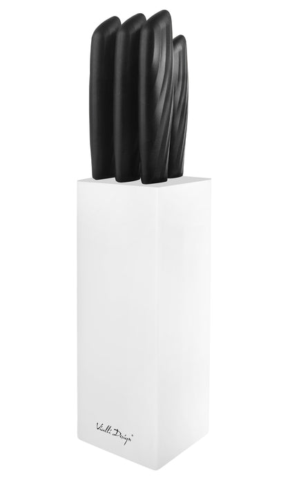 Vialli Design SET of 5-pcs knifes in block white CARO 27978