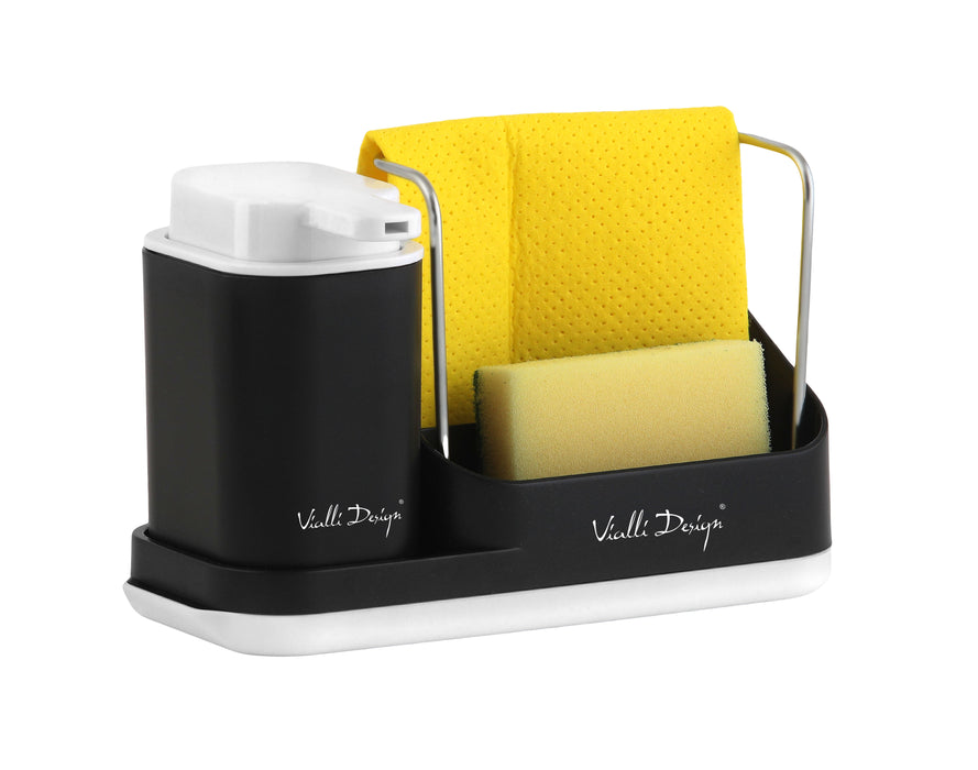 Vialli Design Kitchen organizer with a liquid dispenser black LIVIO DUO 28296